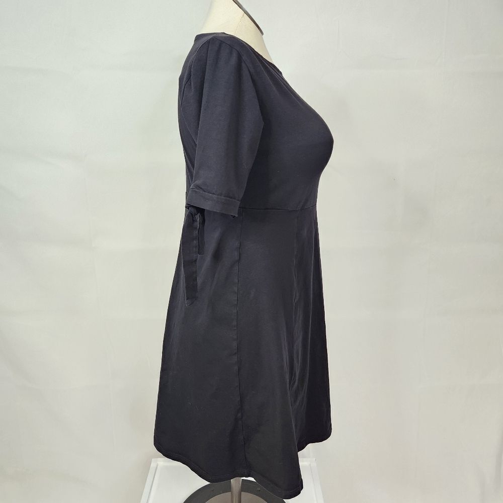 ASOS LBD Black Cuffed Tie Sleeve A-Line Mini Dress Sz 12 - Picture 8 of 13